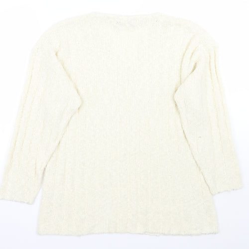 Debbie Morgan Womens Ivory   Pullover Jumper Size M