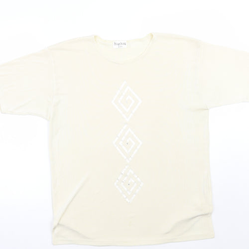 Silver stone Womens Ivory   Basic T-Shirt Size XL