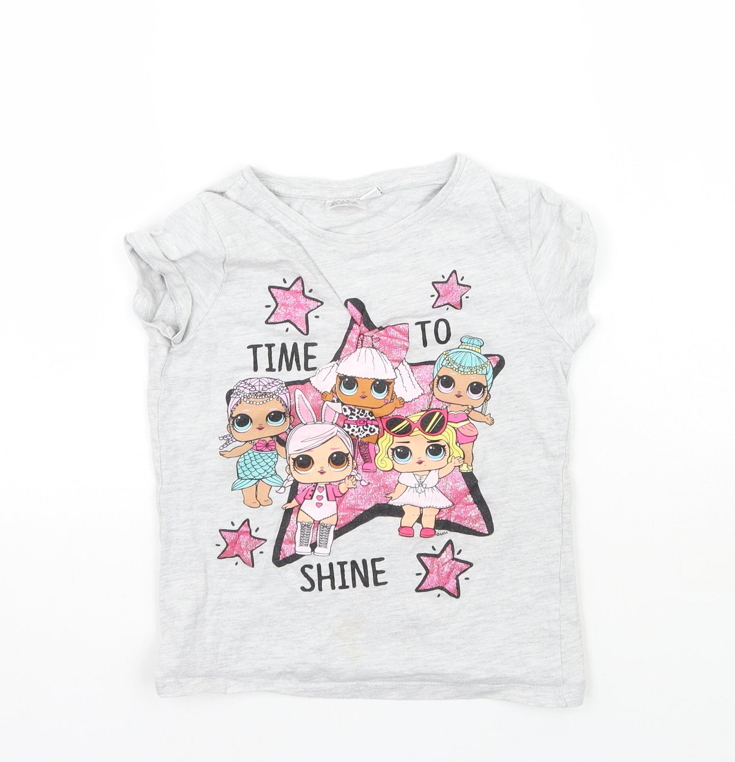 F&F Girls Grey   Basic T-Shirt Size 5-6 Years  - LOL