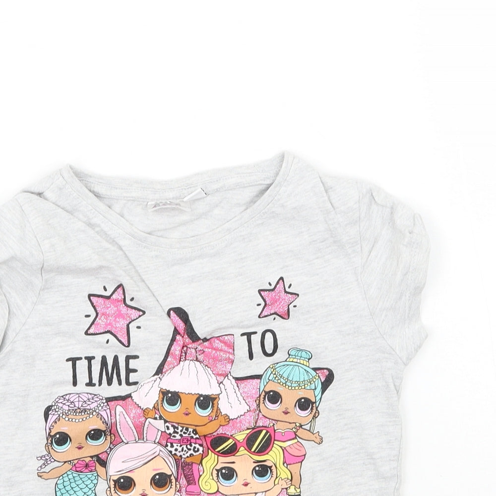 F&F Girls Grey   Basic T-Shirt Size 5-6 Years  - LOL