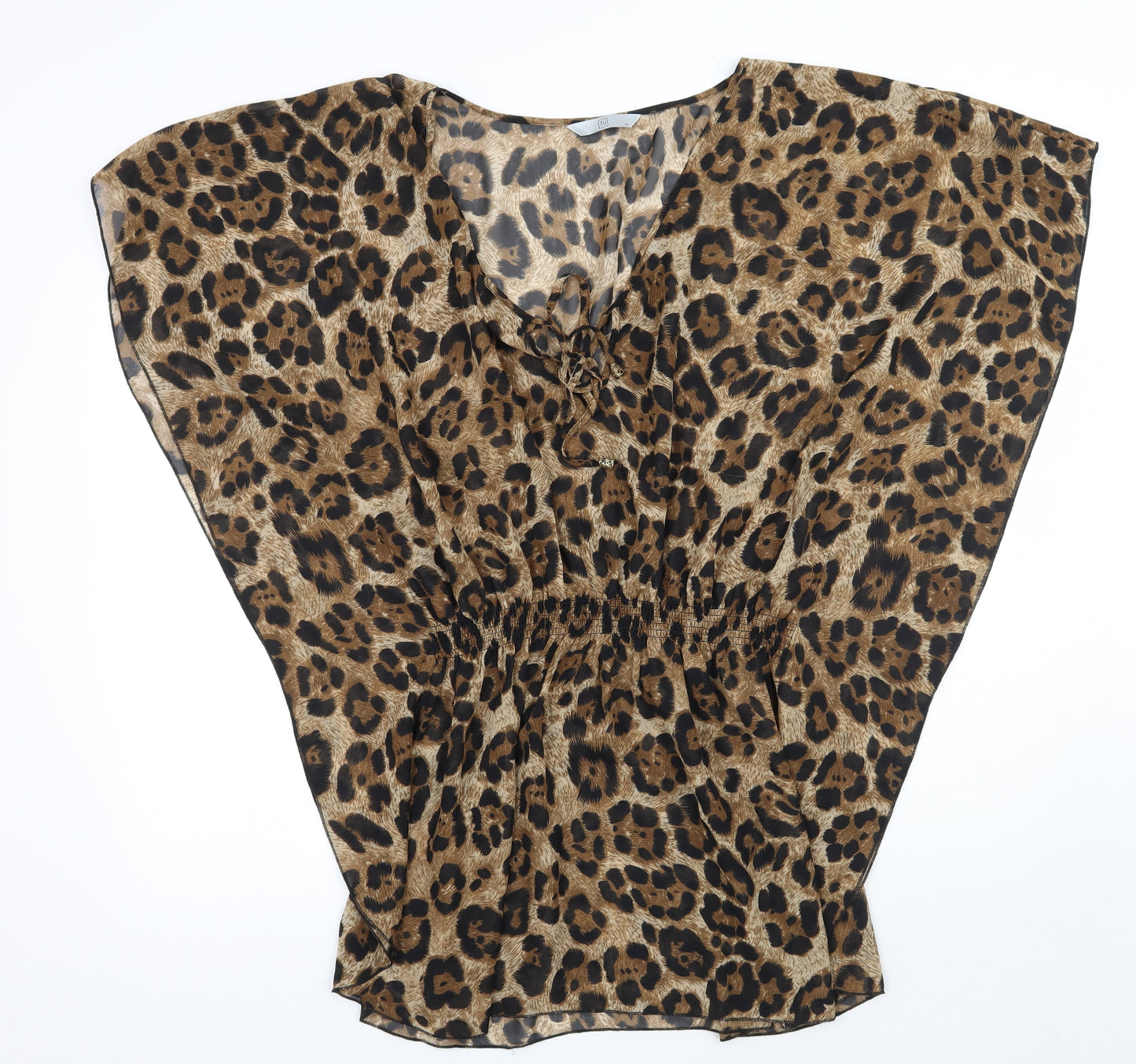 TU Womens Brown Animal Print  A-Line  Size M  - Beach dress