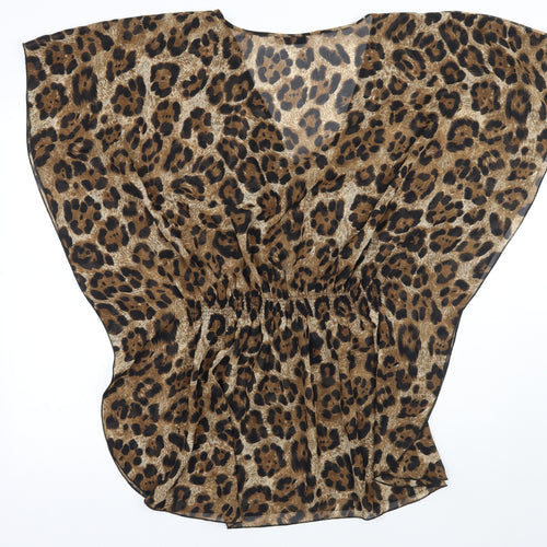 TU Womens Brown Animal Print  A-Line  Size M  - Beach dress