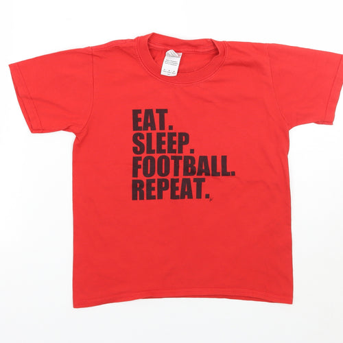 Gildan Boys Red   Basic T-Shirt Size 7-8 Years