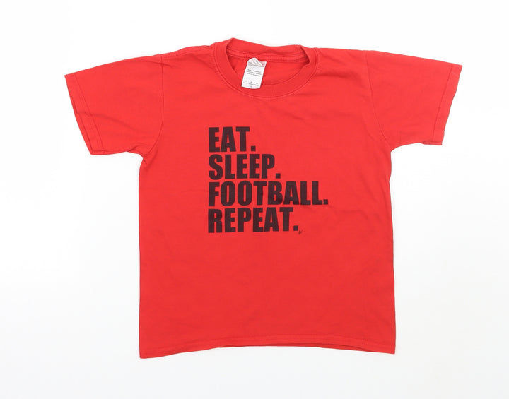 Gildan Boys Red   Basic T-Shirt Size 7-8 Years