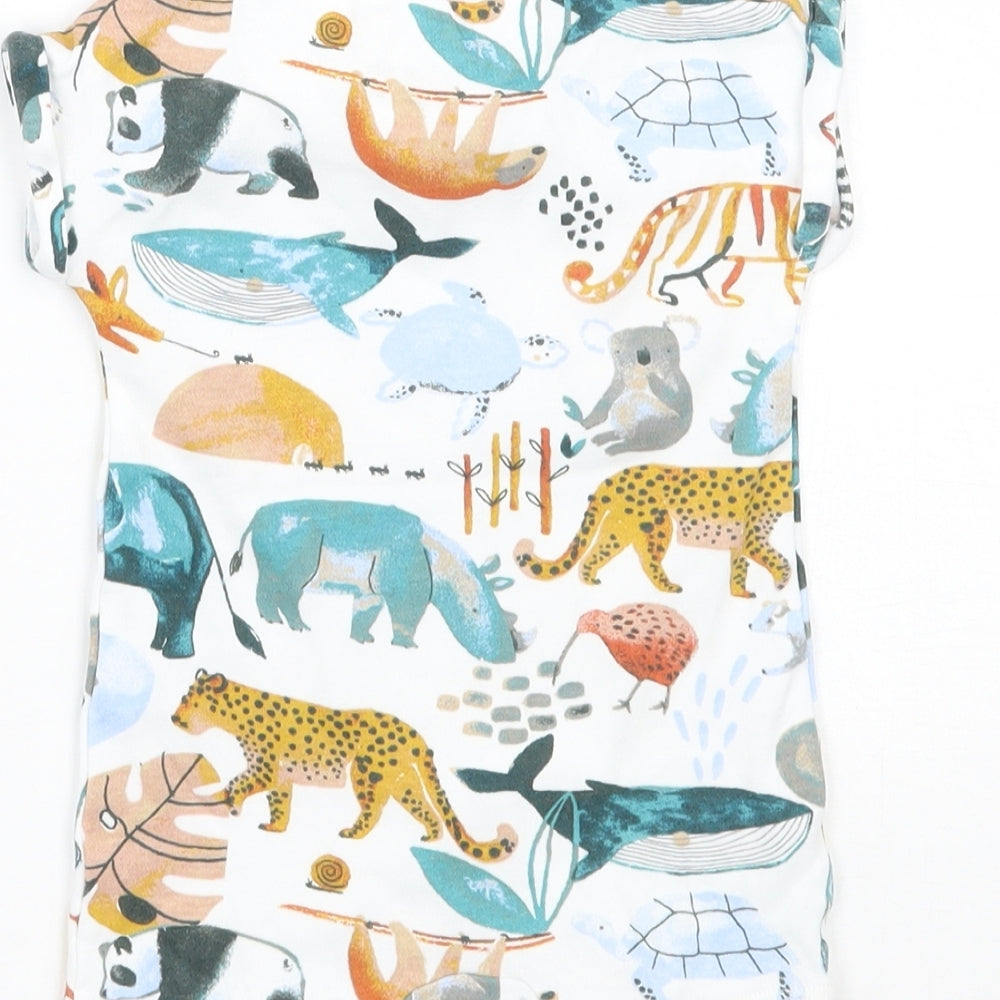 NEXT Baby White Animal Print  Babygrow One-Piece Size Newborn