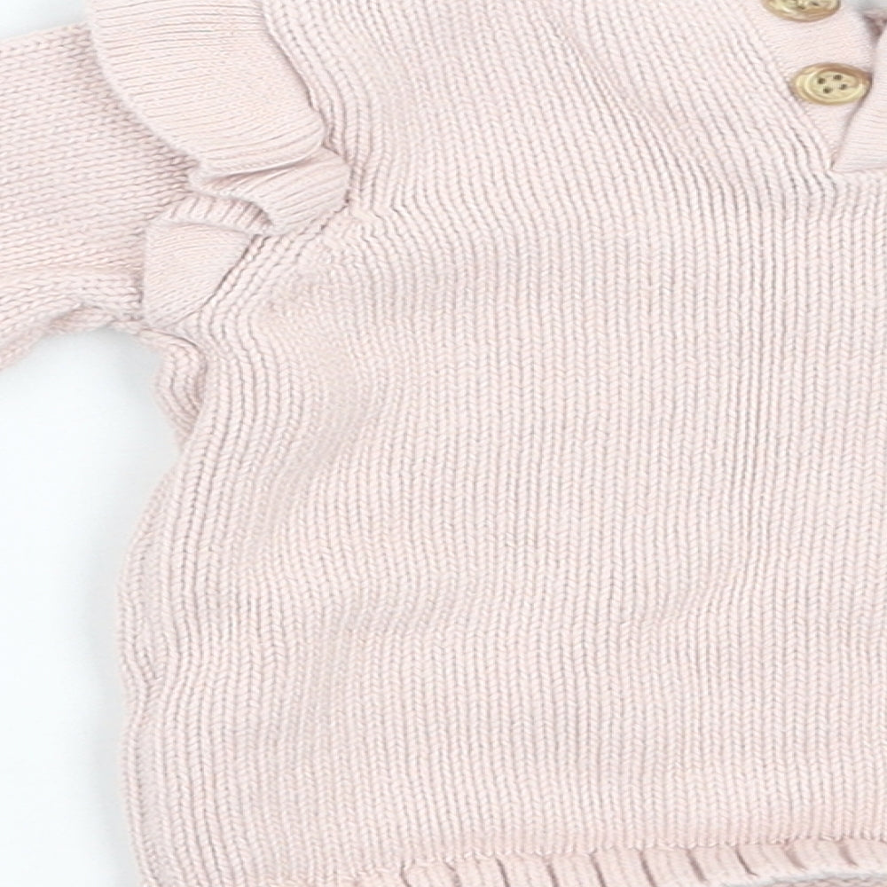 F&F Girls Pink   Pullover Jumper Size 0-3 Months  - Tatty teddy