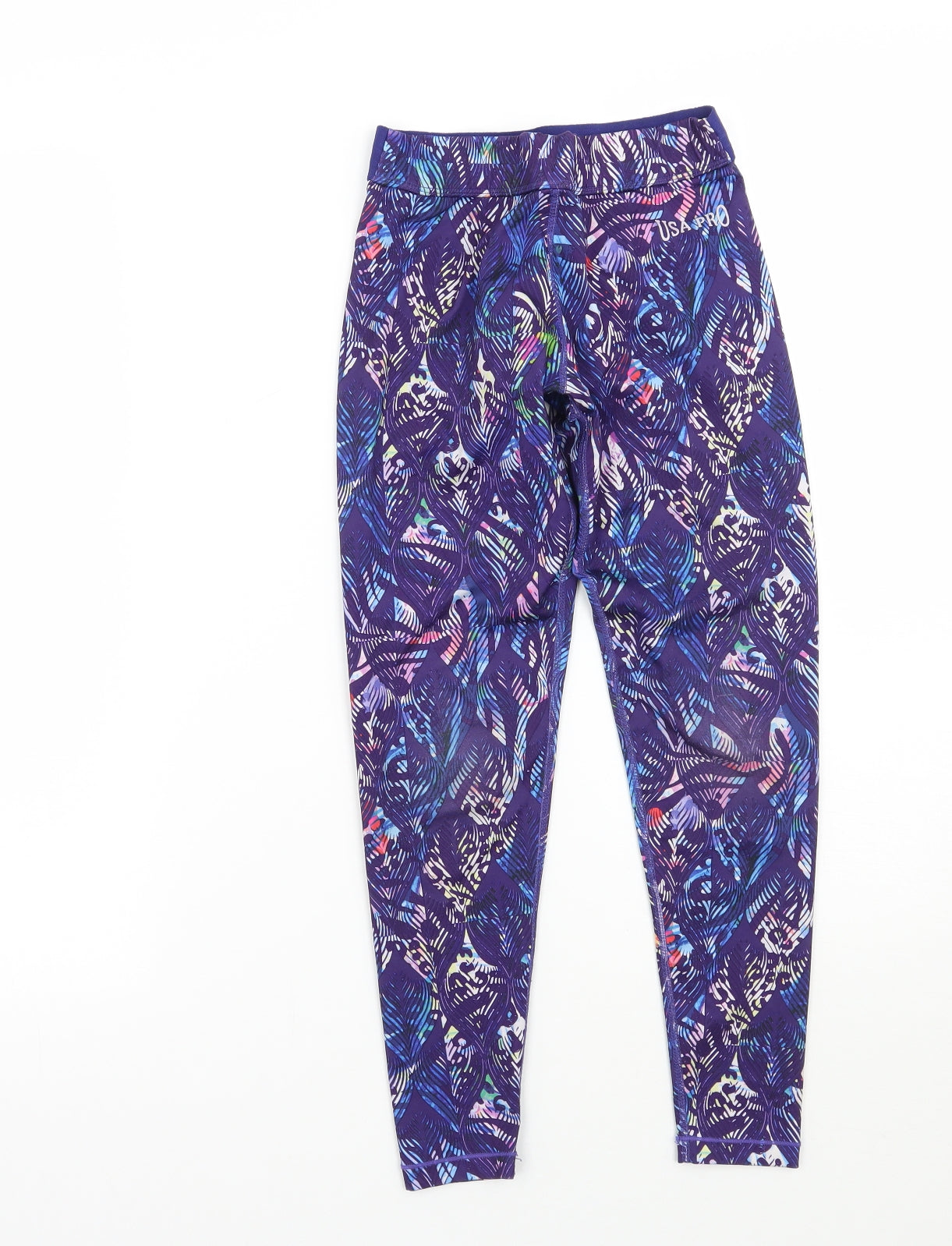 USA Pro Girls Purple Geometric  Jegging Trousers Size 9 Years - leggings