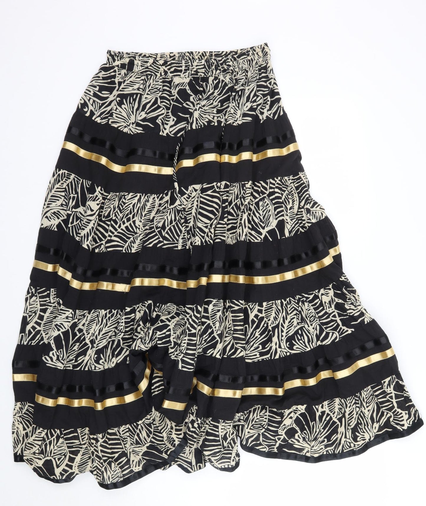 Rave Womens Black Floral  A-Line Skirt Size 28
