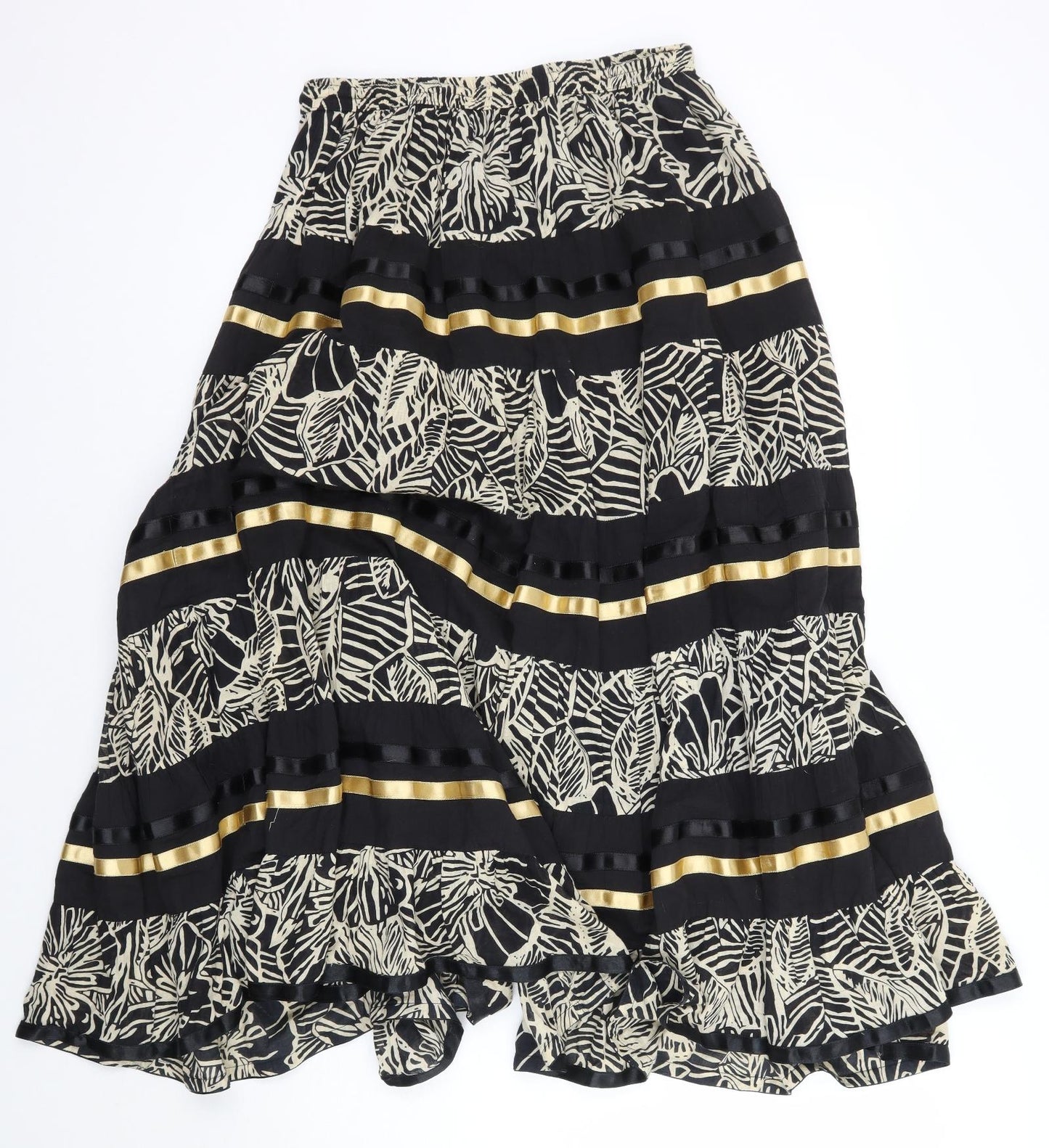 Rave Womens Black Floral  A-Line Skirt Size 28