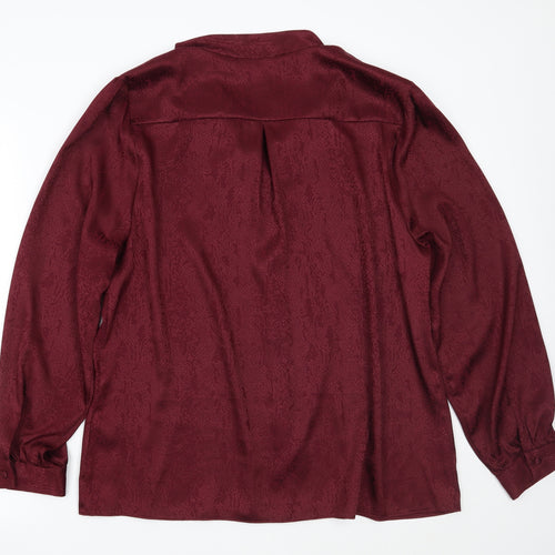 Soon Womens Red Animal Print  Basic Button-Up Size 18