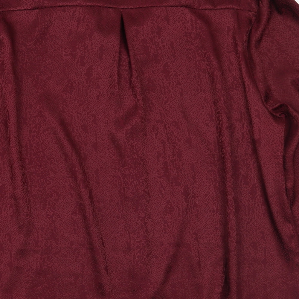 Soon Womens Red Animal Print  Basic Button-Up Size 18