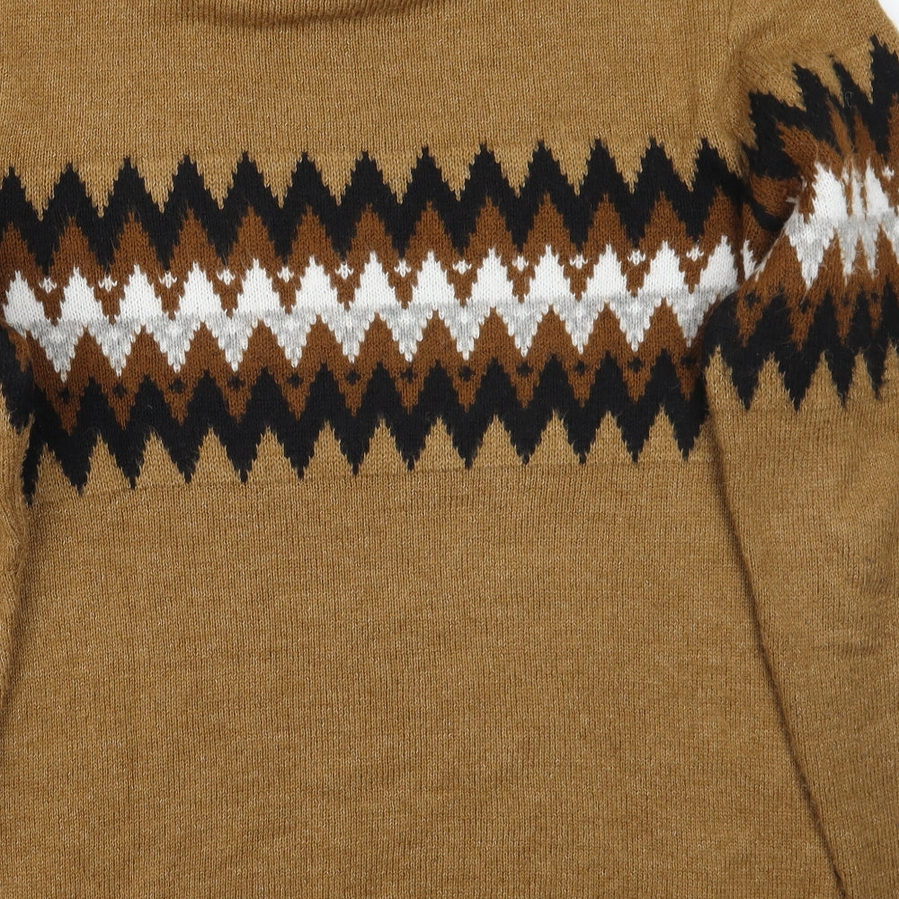 River Island Womens Brown Geometric  Pullover Jumper Size L