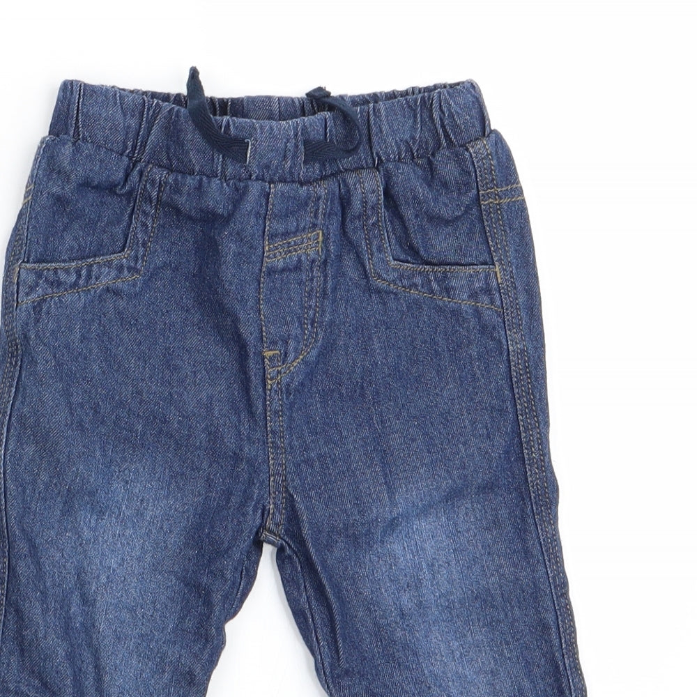 George Boys Blue   Cargo Jeans Size 12-18 Months  - Dog's Face on Feet