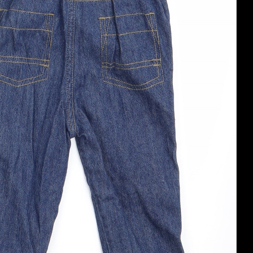 George Boys Blue   Cargo Jeans Size 12-18 Months  - Dog's Face on Feet