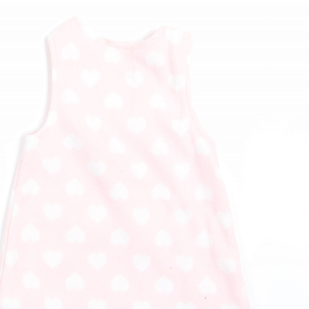 Miniclub Girls Pink   Pinafore/Dungaree Dress  Size 0-3 Months  - Owl Logo & Hearts