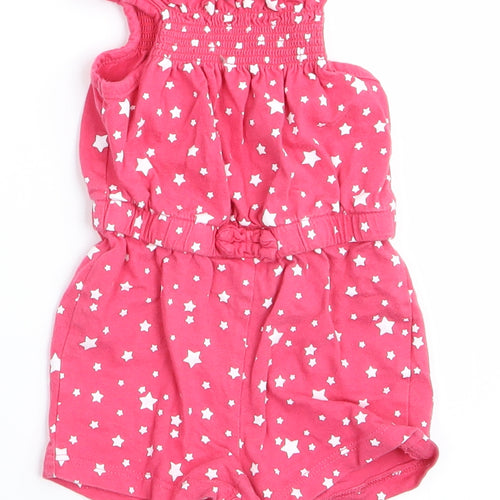 Primark Girls Pink Polka Dot  Shorts One-Piece Size 3-6 Months  - Star print