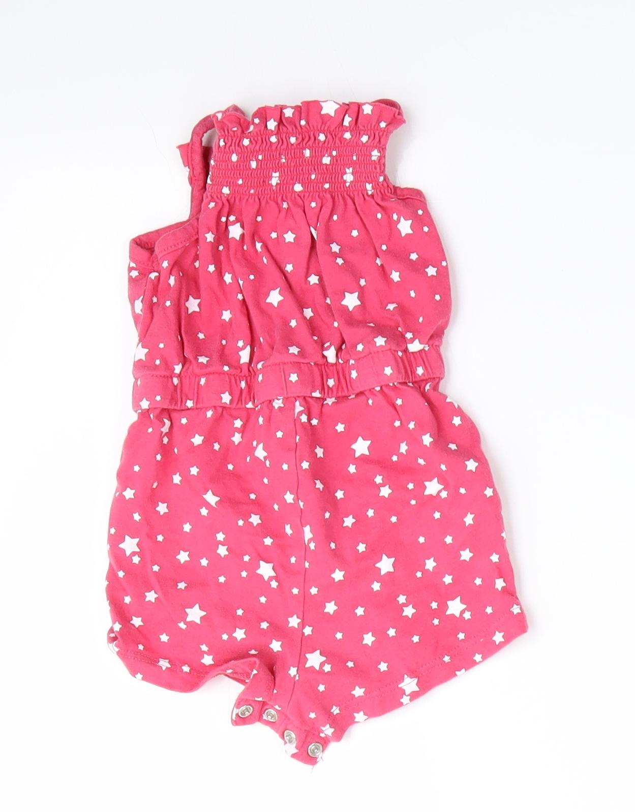 Primark Girls Pink Polka Dot  Shorts One-Piece Size 3-6 Months  - Star print