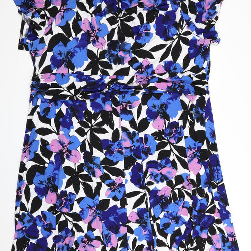 Julipa Womens Blue Floral  Fit & Flare  Size 30