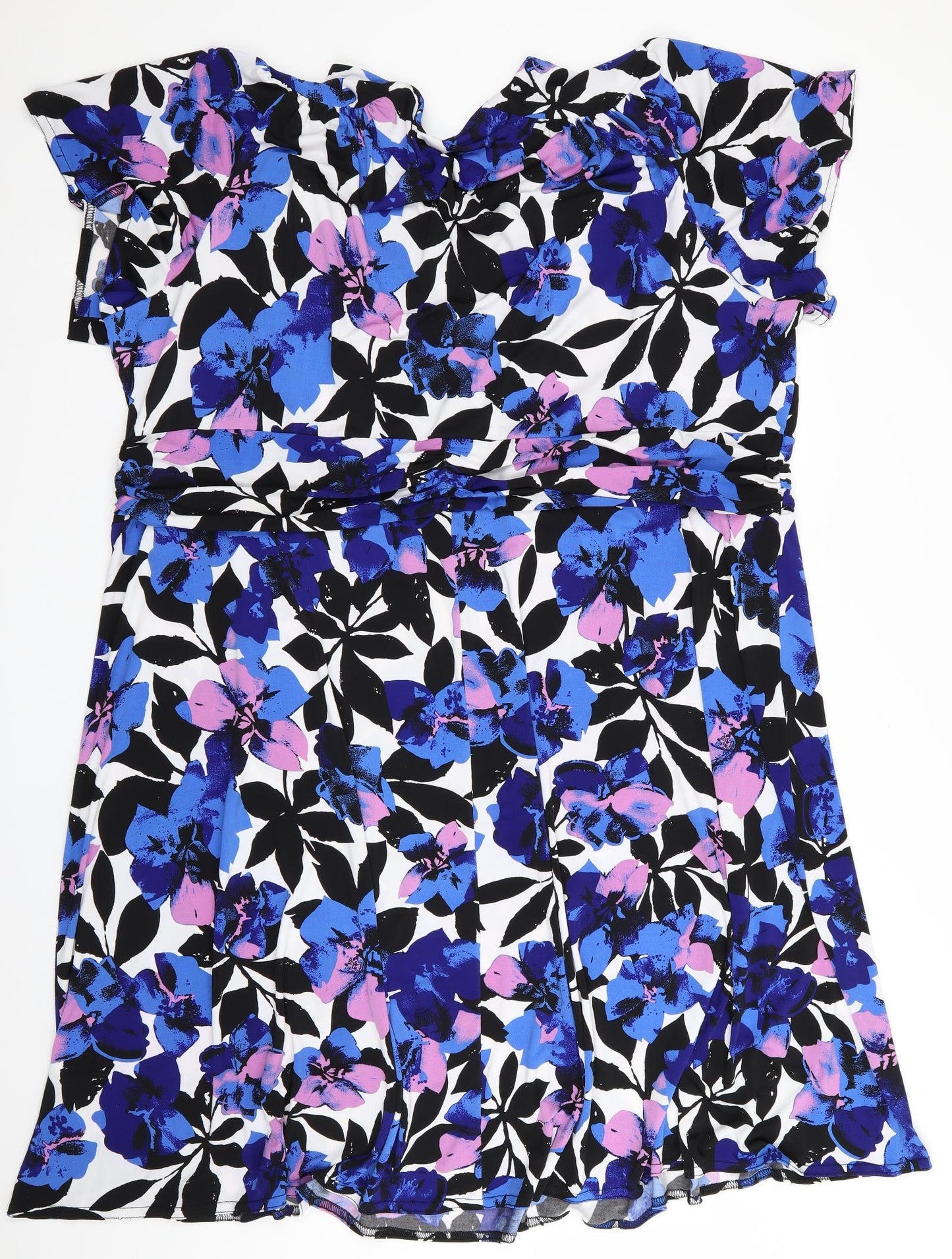 Julipa Womens Blue Floral  Fit & Flare  Size 30