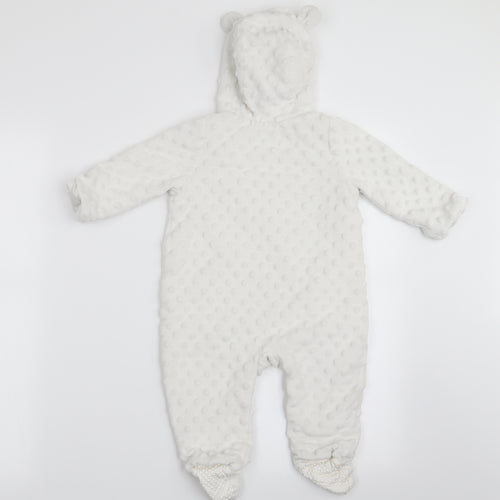 Disney Baby Girls White Polka Dot  Coverall One-Piece Size 6-9 Months  - Winnie The Pooh