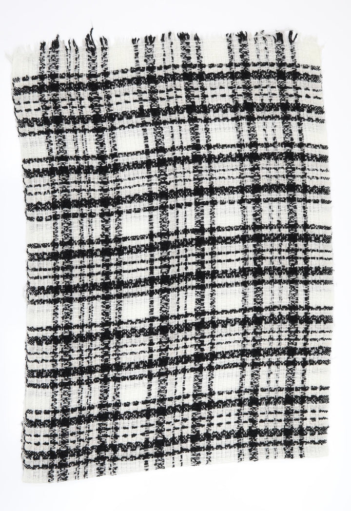 Preworn Womens Black Check Shawl/Wrap - Open Knit