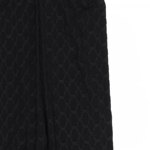 Preworn Womens Black Geometric  Jegging Leggings Size L L25 in - Tie back with Elastication
