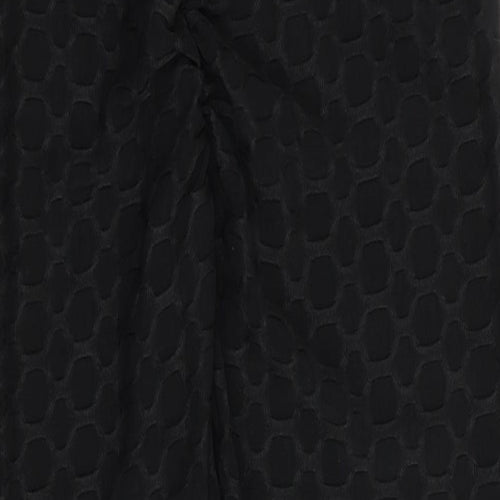 Preworn Womens Black Geometric  Jegging Leggings Size L L25 in - Tie back with Elastication