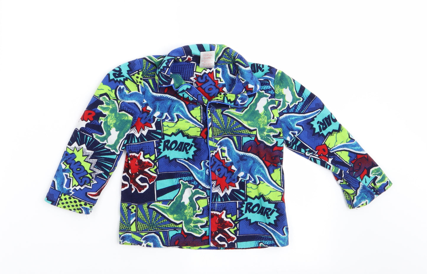 Peacocks Boys Blue Animal Print   Pyjama Top Size 2-3 Years  - Dinasour Print