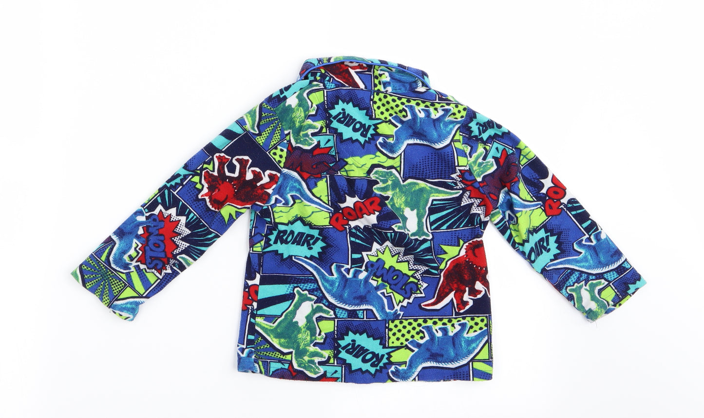 Peacocks Boys Blue Animal Print   Pyjama Top Size 2-3 Years  - Dinasour Print