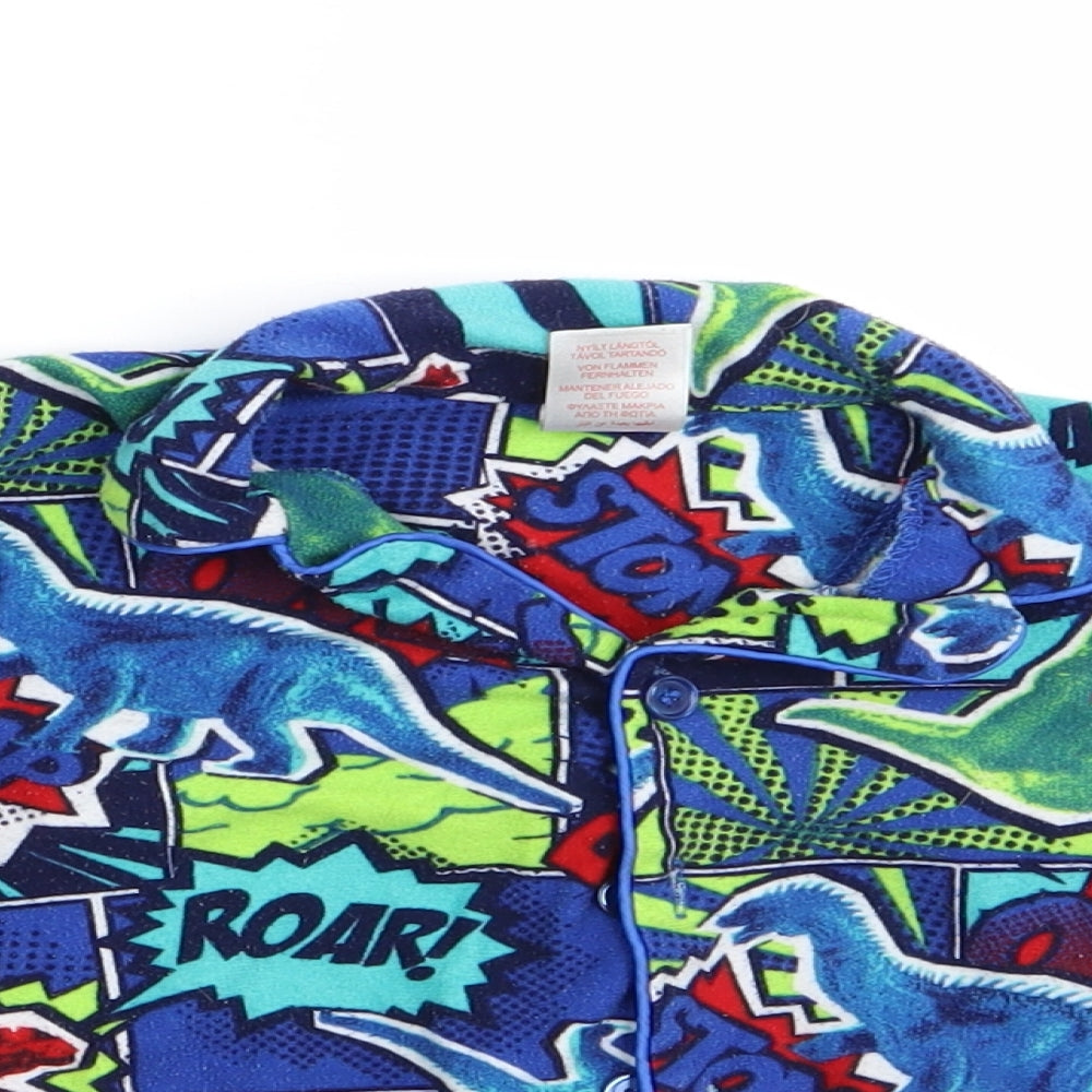 Peacocks Boys Blue Animal Print   Pyjama Top Size 2-3 Years  - Dinasour Print