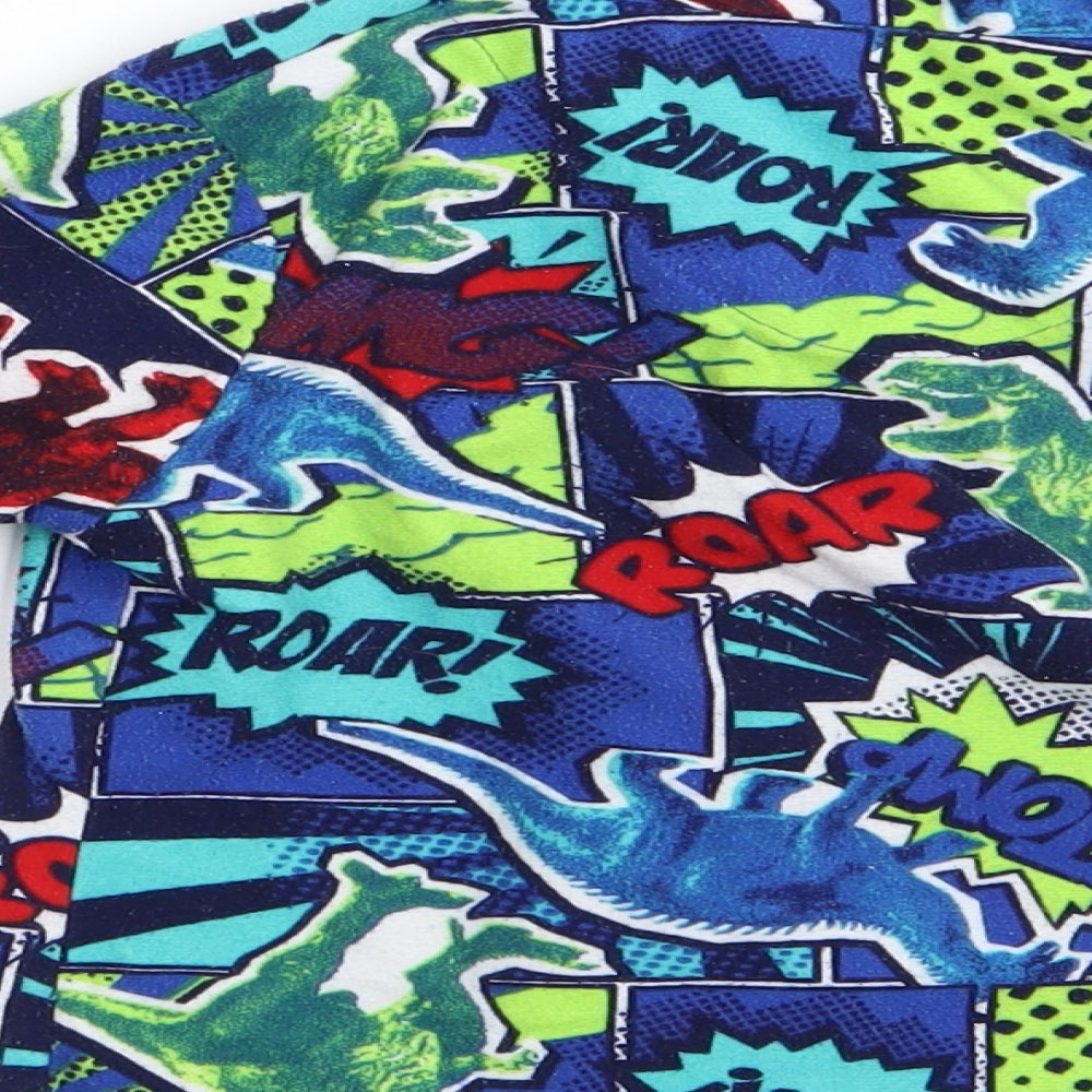 Peacocks Boys Blue Animal Print   Pyjama Top Size 2-3 Years  - Dinasour Print