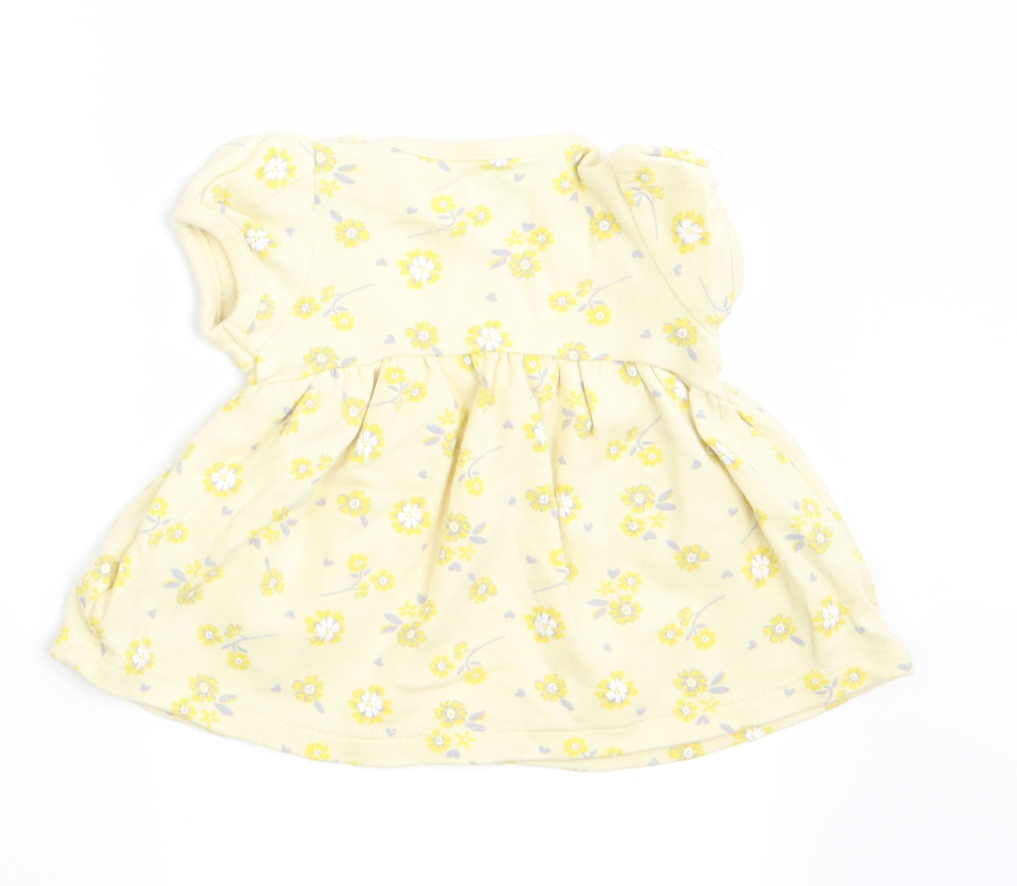Disney Baby Girls Yellow Floral  A-Line  Size 0-3 Months  - Winnie The Pooh