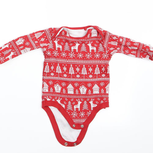 TU Boys Red Animal Print  Romper One-Piece Size 0-3 Months  - Christmas