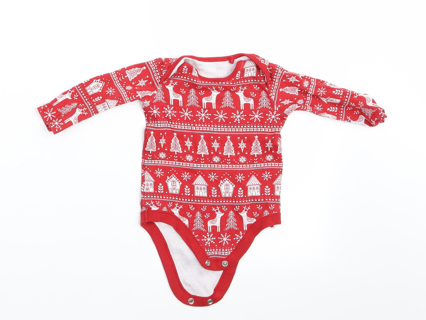 TU Boys Red Animal Print  Romper One-Piece Size 0-3 Months  - Christmas