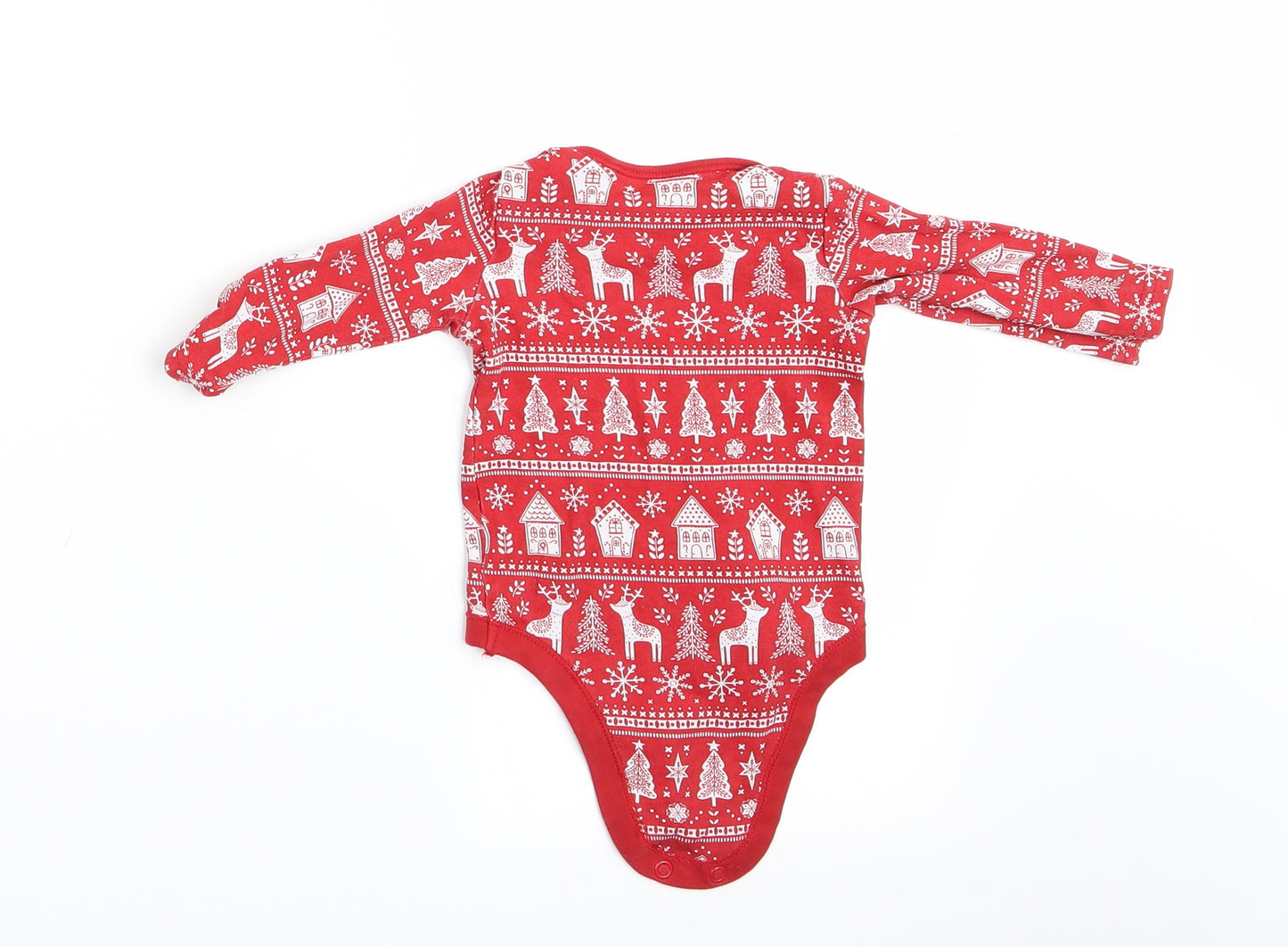 TU Boys Red Animal Print  Romper One-Piece Size 0-3 Months  - Christmas