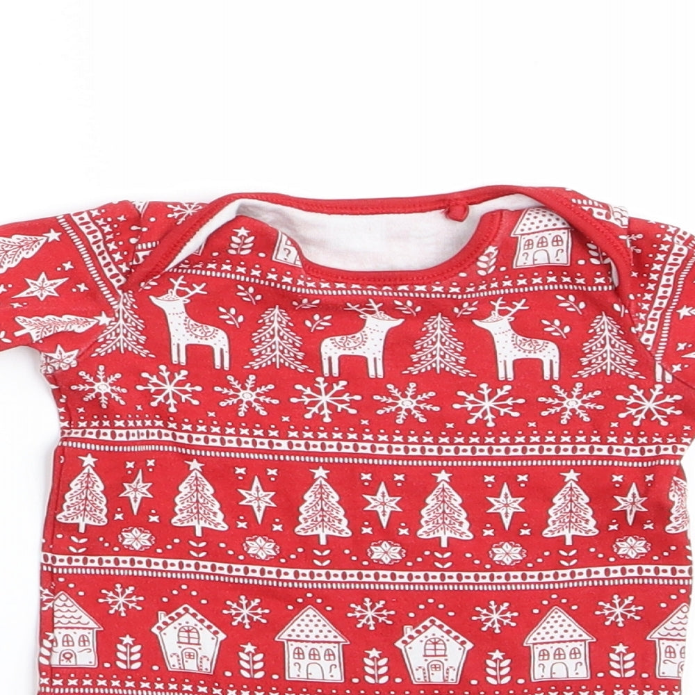 TU Boys Red Animal Print  Romper One-Piece Size 0-3 Months  - Christmas