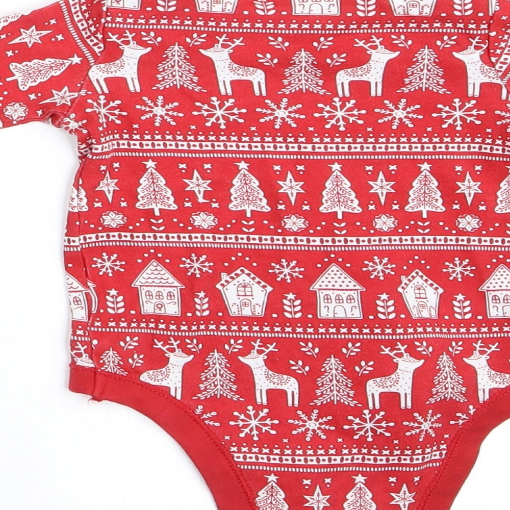 TU Boys Red Animal Print  Romper One-Piece Size 0-3 Months  - Christmas