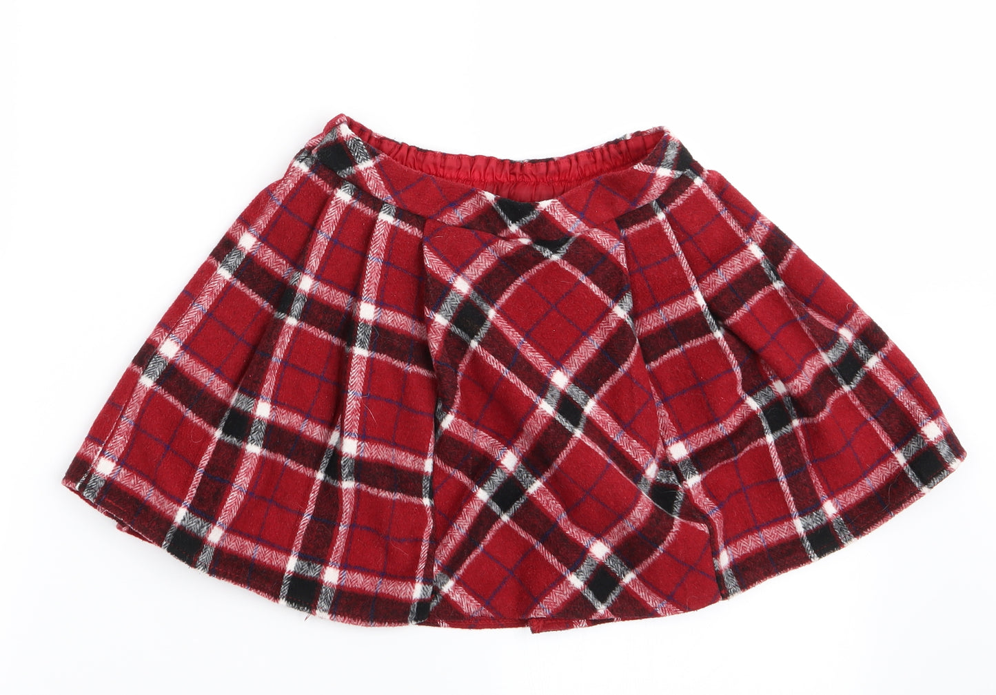 TU Girls Red Check  A-Line Skirt Size 7 Years