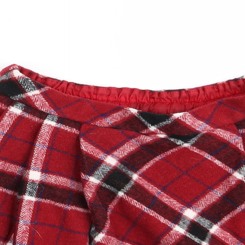 TU Girls Red Check  A-Line Skirt Size 7 Years
