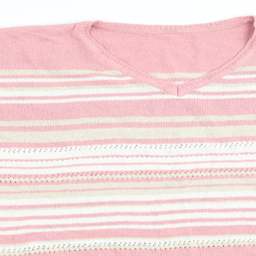 Preworn Womens Pink Striped  Pullover Jumper