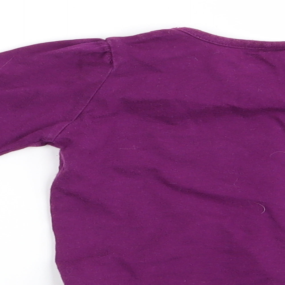 Cherokee Girls Purple   Basic T-Shirt Size 2-3 Years  - Sequinned Heart