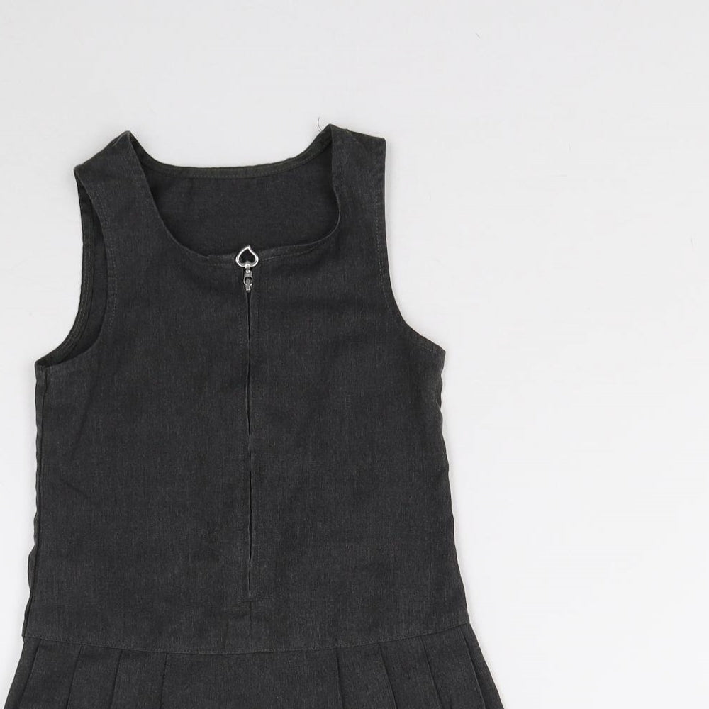 George Girls Grey   Pinafore/Dungaree Dress  Size 3-4 Years  - School