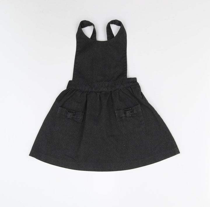 Next School Girls Grey   Pinafore/Dungaree Dress  Size 3 Years