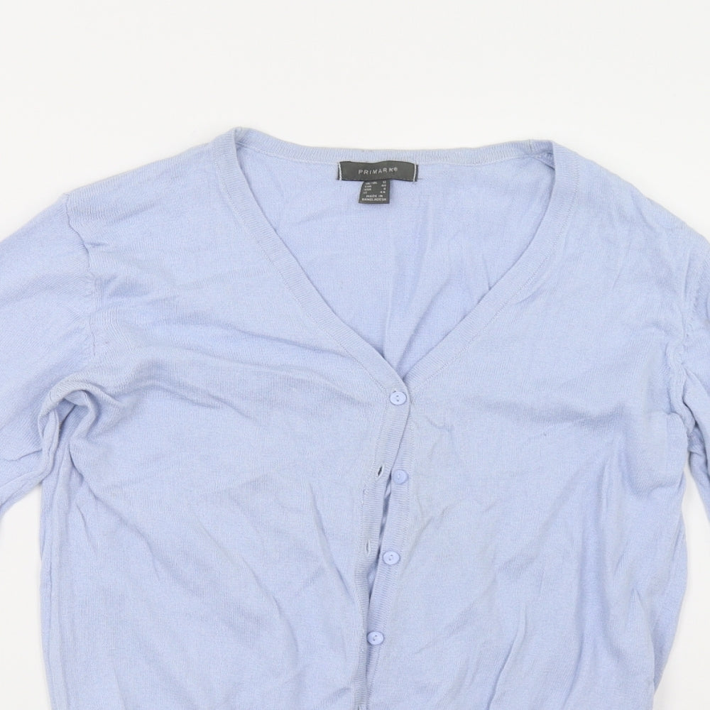 Primark Womens Blue  Knit Cardigan Jumper Size 12