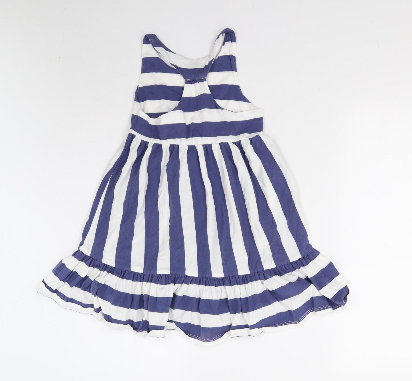 Joules Girls Blue Striped  Fit & Flare  Size 7-8 Years