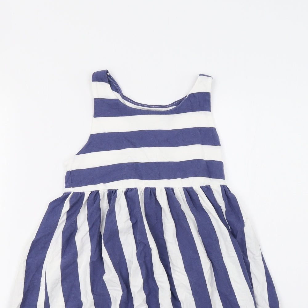 Joules Girls Blue Striped  Fit & Flare  Size 7-8 Years