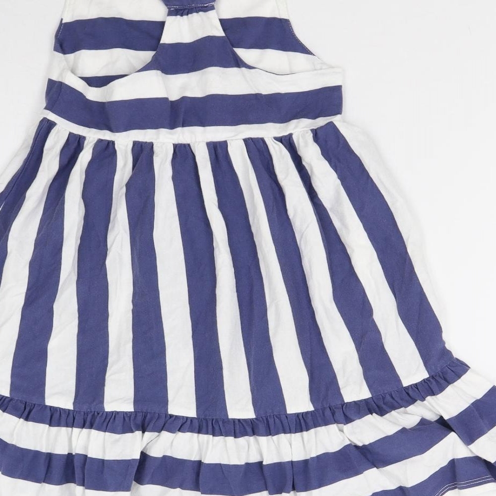 Joules Girls Blue Striped  Fit & Flare  Size 7-8 Years