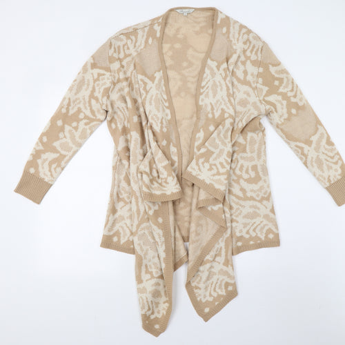 Peacocks Womens Beige Geometric Knit Cardigan Jumper Size M