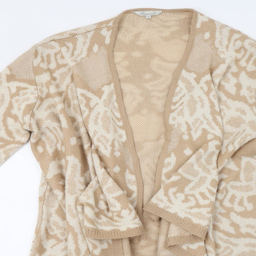 Peacocks Womens Beige Geometric Knit Cardigan Jumper Size M