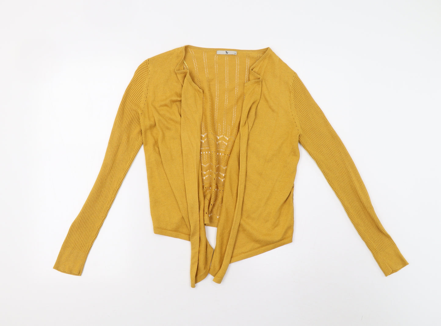 TU Womens Yellow  Knit Cardigan Jumper Size 8